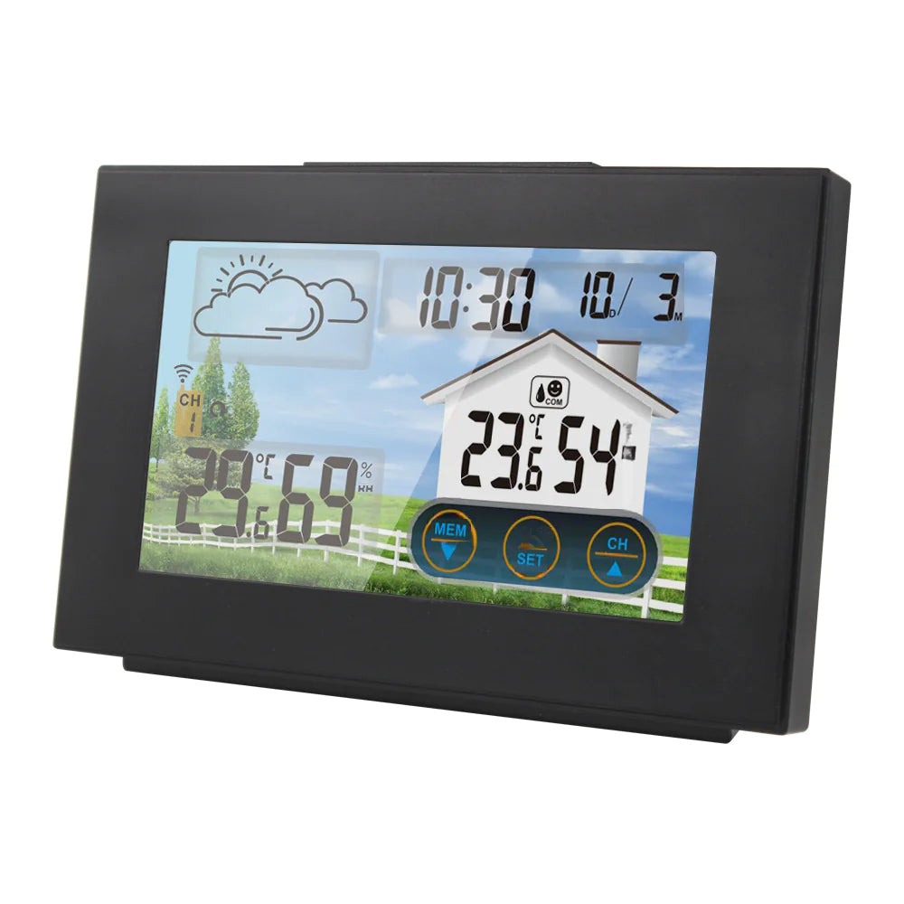 Color Screen Touch Weather Clock with Indoor/Outdoor Sensor