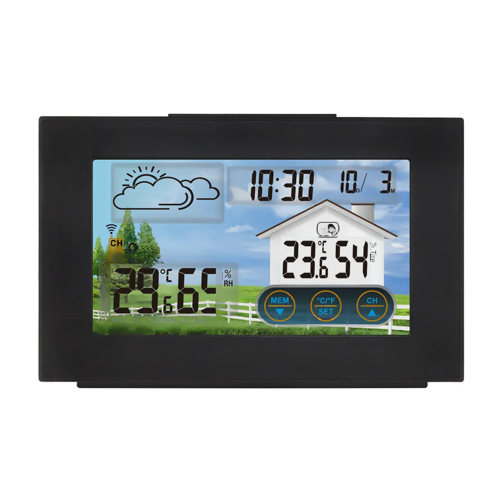 Color Screen Touch Weather Clock with Indoor/Outdoor Sensor