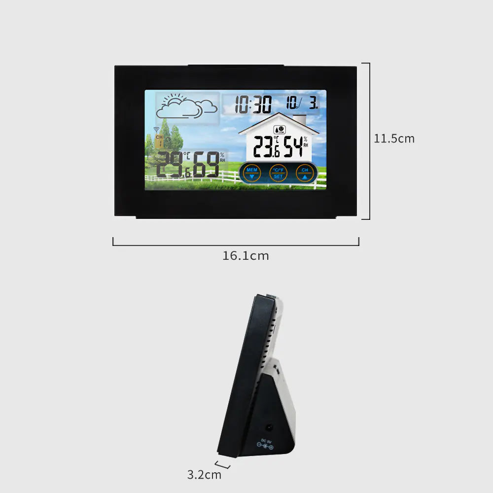 Color Screen Touch Weather Clock with Indoor/Outdoor Sensor