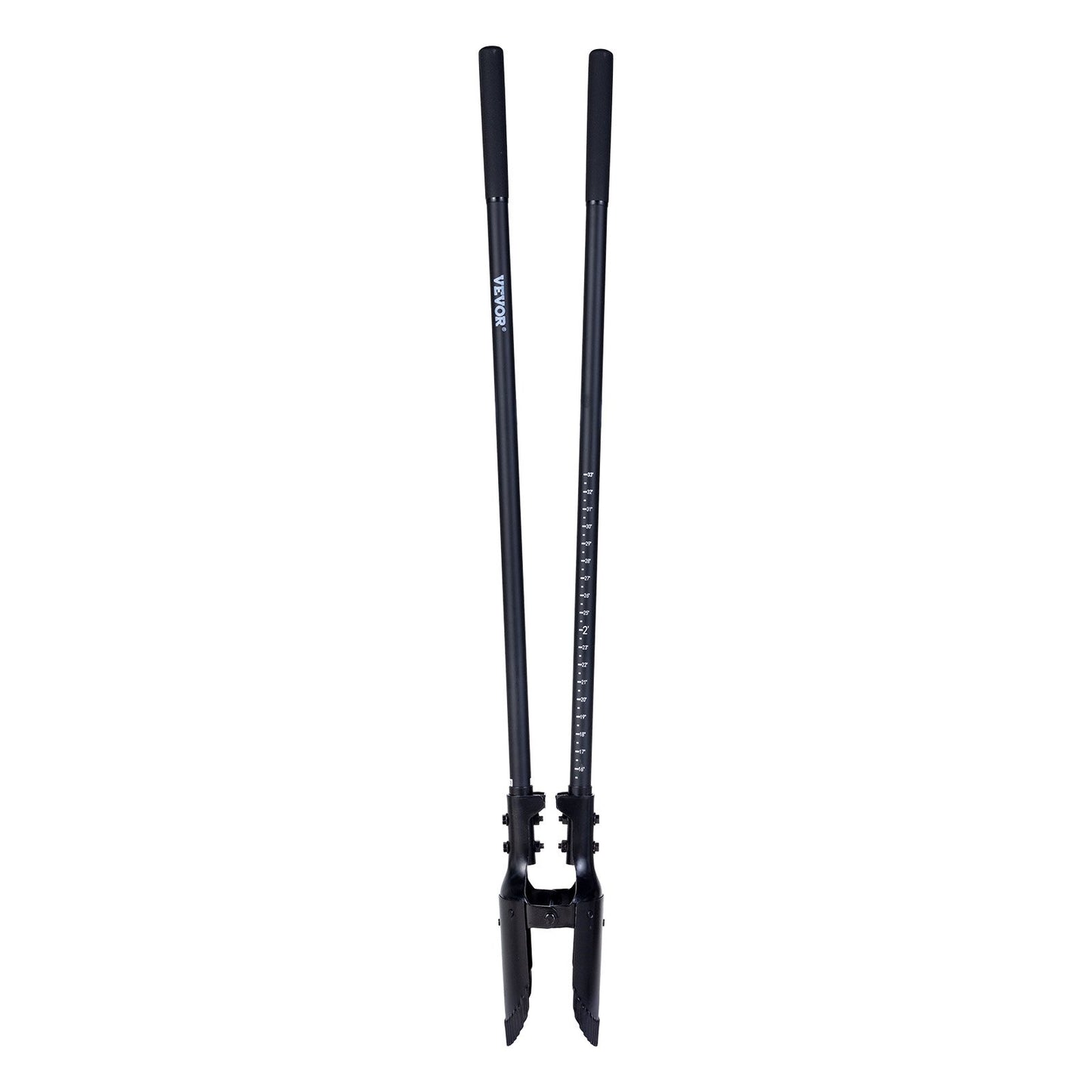 VEVOR Post Hole Digger, Heavy Duty Post Hole Digger with Fiberglass Handle, Manual Hole Digger with Scale Markings and Metal Blade, Post Hole Digger Tool for Digging Gardening and Outdoors, 1460 mm