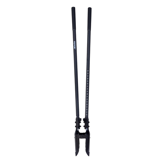 VEVOR Post Hole Digger, Heavy Duty Post Hole Digger with Fiberglass Handle, Manual Hole Digger with Scale Markings and Metal Blade, Post Hole Digger Tool for Digging Gardening and Outdoors, 1460 mm