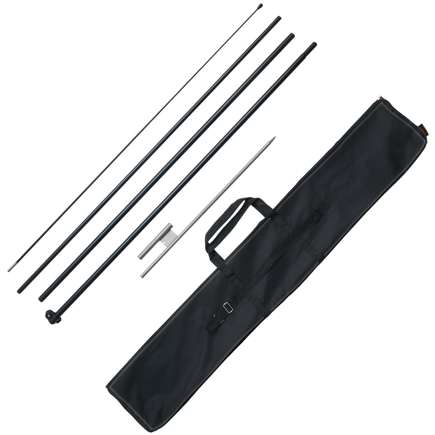 VEVOR Feather Flag Pole Kit, Swooper Flag Pole Set 16.3 ft, Sign Flag Poles for Business Advertising Flags Outdoor, with A Ground Stake and Carrying Bag (Flag Not Included)